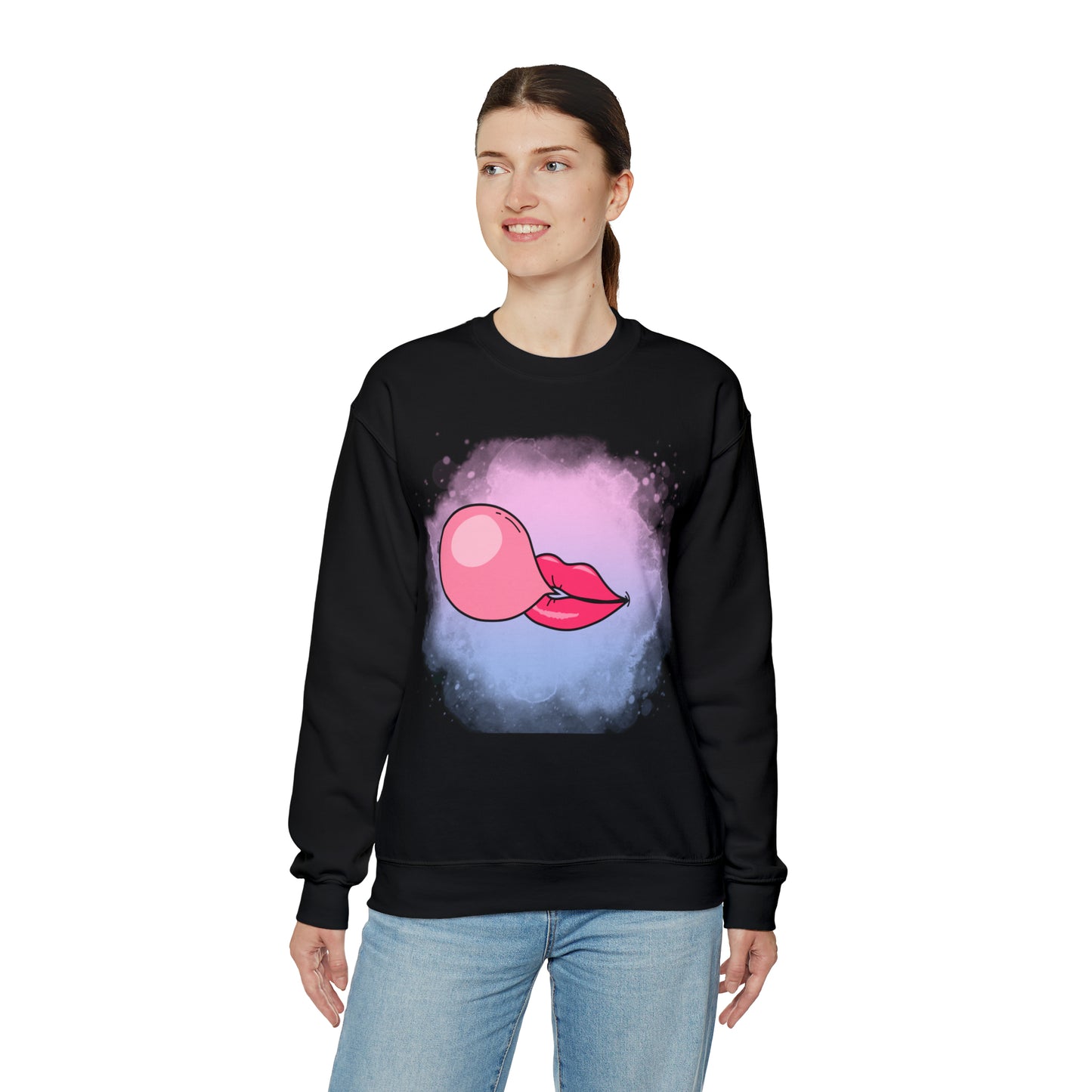 Bubble Gum kiss sweatshirt, Summer Bubblegum shirt, Birthday gift for her,Galantine travel sweatshirt,Unisex Heavy Blend Crewneck Sweatshirt