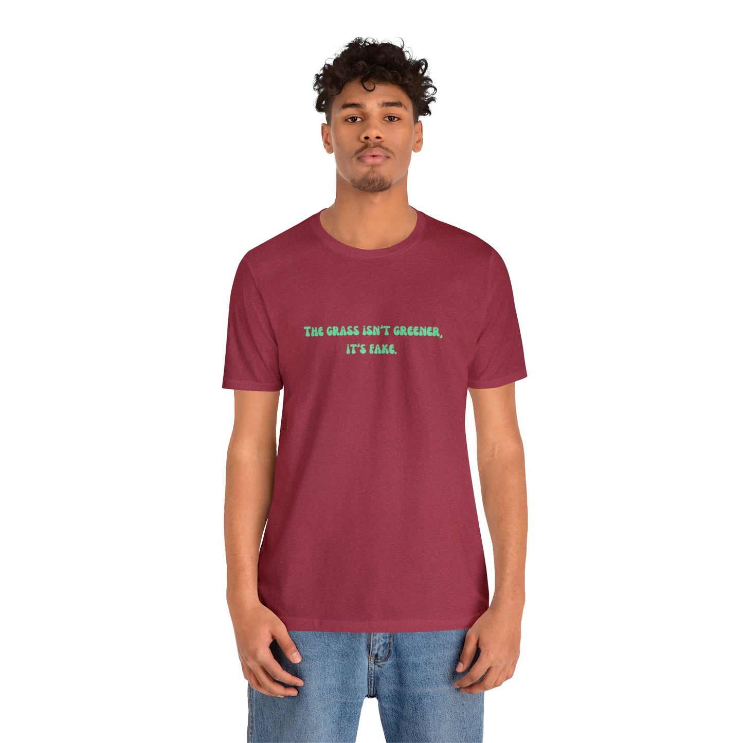Funny grass is fake shirt aesthetic gift for her grass isn't greener shirt funny gifts for best friend vacation shirt wife husband