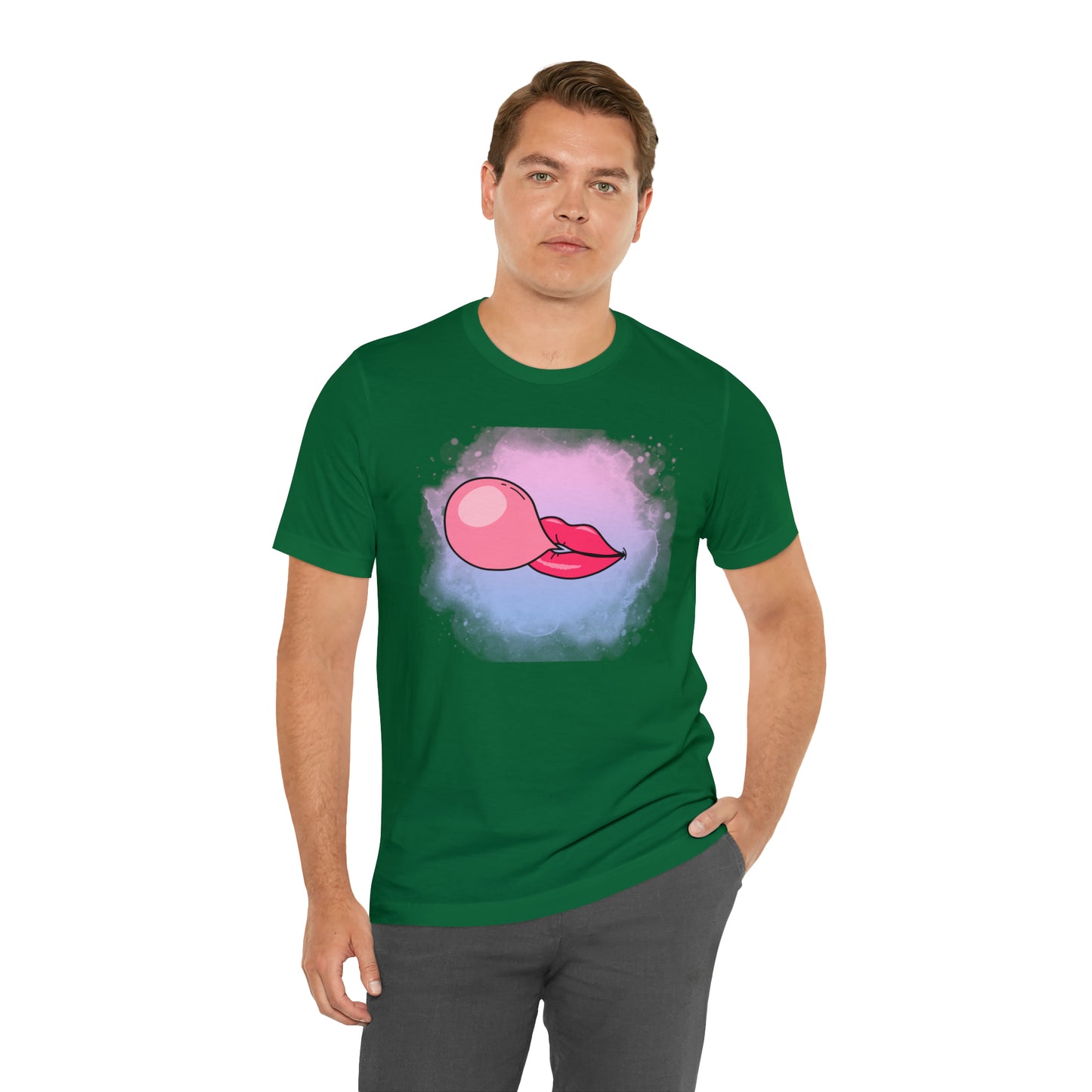 Bubble gum kiss shirt, Pink Gum Shirt, Galantine gift travel shirt, best friend trip, girls vacation trip, Unisex Jersey Short Sleeve Tee