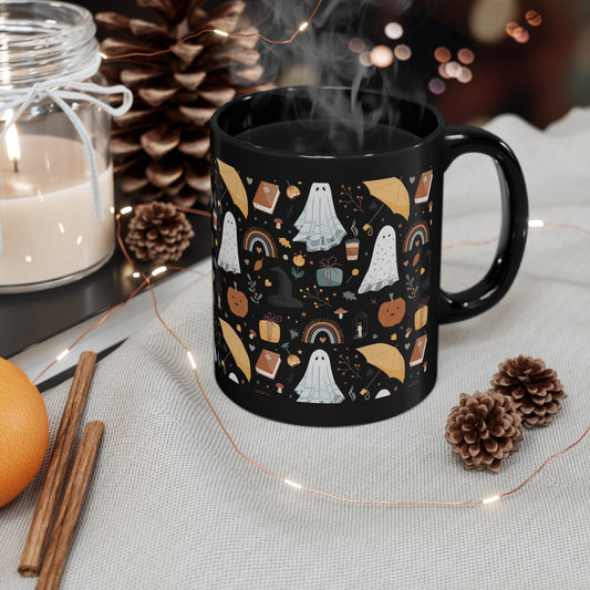Halloween lover gift Halloween mug ghost mug coffee lover gift tea lover gift for her gift for him Mug Bestfriend Christmas 11oz Black Mug