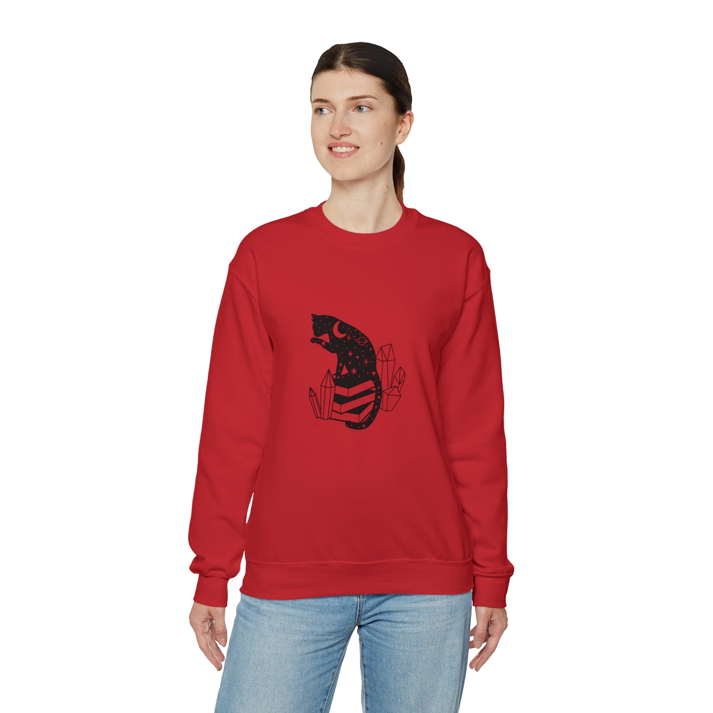 Cat lover Sweatshirt book lover sweater Crystal lover Shirt Halloween Cat Sweatshirt Gift for Cat Lover Gift for Cat Mom Gift moon