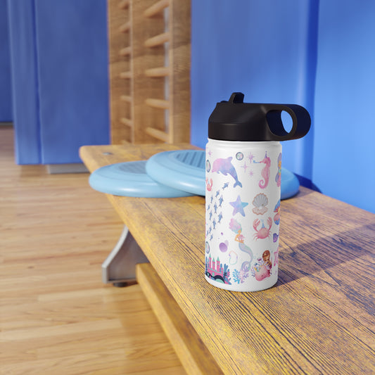 The little mermaid Bottles, Mermaid birthday gifts, Stainless Steel Water Bottle, Standard Lid